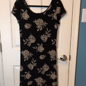 Elegant Black Floral Dress